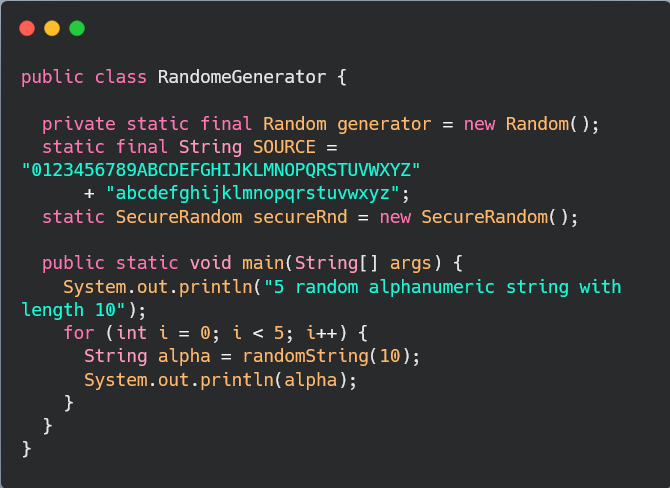 Unique Alphanumeric String